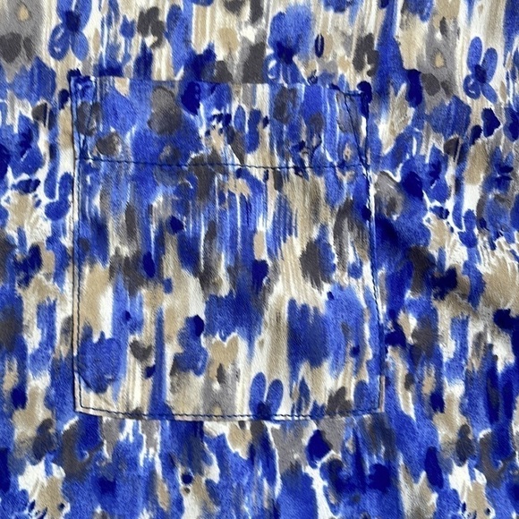 AQUA Blue Watercolor Racerback Tank Top Size Small Flowing A-Line Fit - Picture 3 of 6